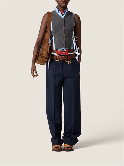 Cardigan vest with logo MIU MIU | MMV38019RLF0480